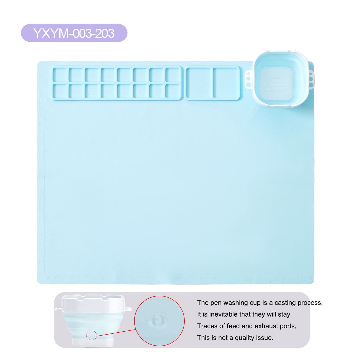 Silicone painting pad, simple solid color art painting pad, children's graffiti pad, washable watercolor color matching silicone - Korvel