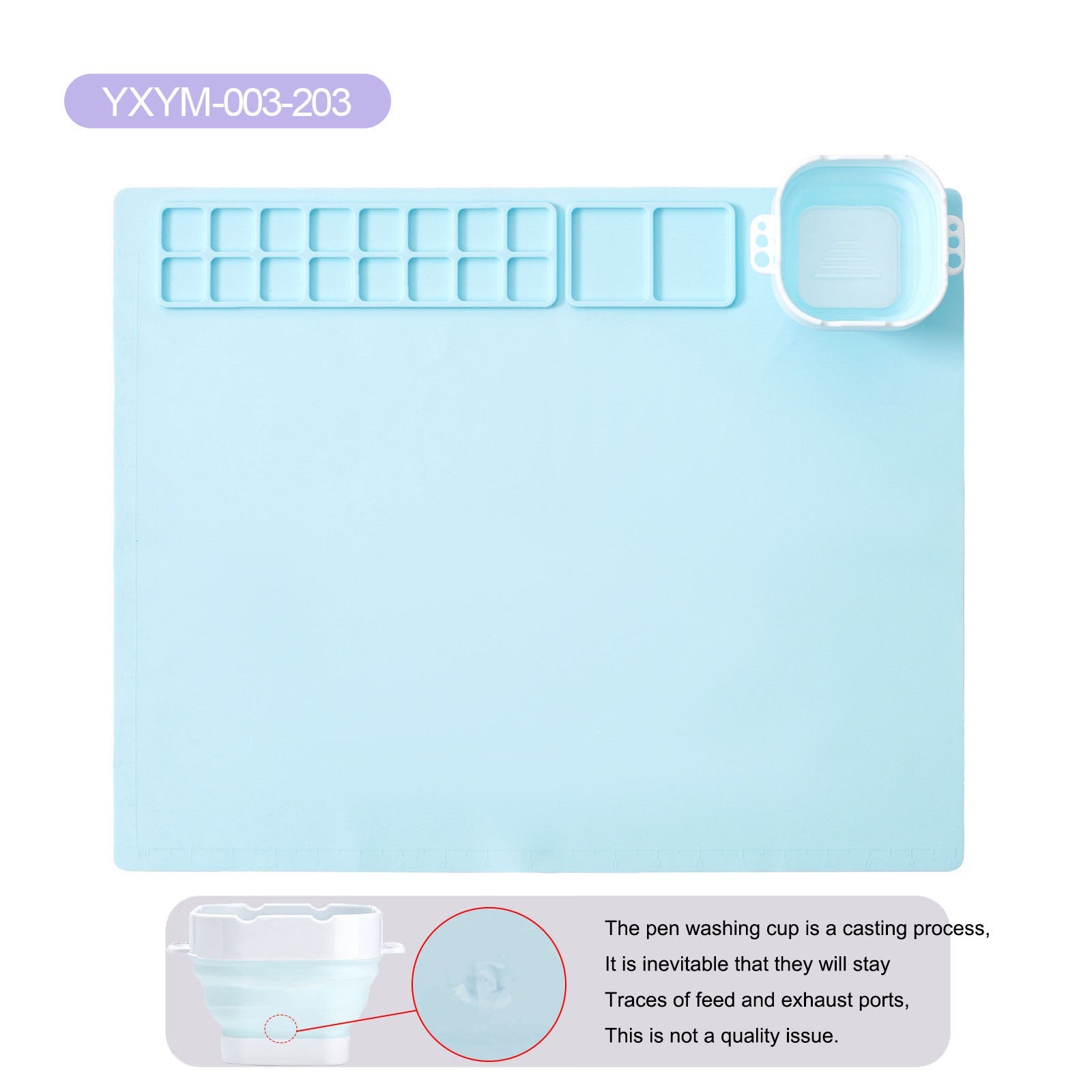 Silicone painting pad, simple solid color art painting pad, children's graffiti pad, washable watercolor color matching silicone - Korvel