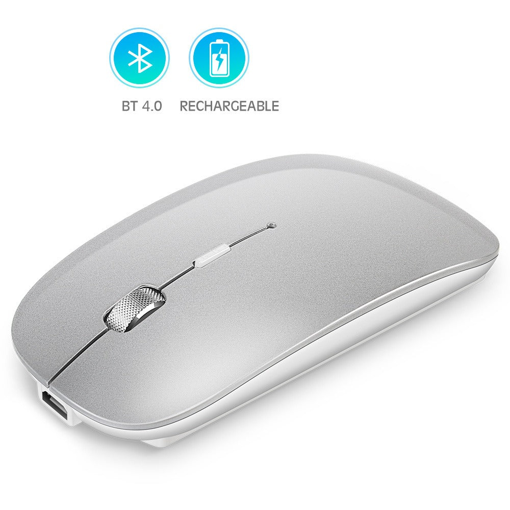 Rechargeable metal roller wireless Bluetooth mouse dual-mode mobile phone tablet wireless mouse - Korvel