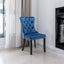 High-end Tufted Solid Wood Contemporary Velvet Upholstered Dining Chair with Wood Legs Nailhead Trim 2-Pcs Set Blue - Korvel