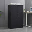 Metal storage cabinet with locked door and adjustable shelf foldable storage cabinet black - Korvel