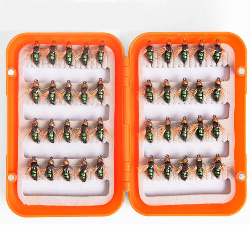 LEO 40pcs/box Fly Fishing Flies Lure High Carbon Steel Fly Tying Hooks for Trout Fishing Artificial Flies - Korvel