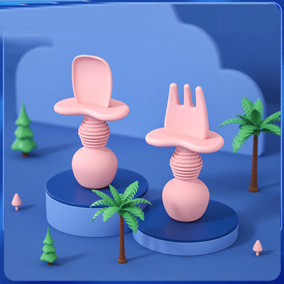 Baby silicone food fork and spoon - Korvel