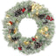 Pre-lit Xmas Tree Artificial Christmas 4-Piece Set,Garland, Wreath and Set of 2 Entrance Trees X-mas - Korvel