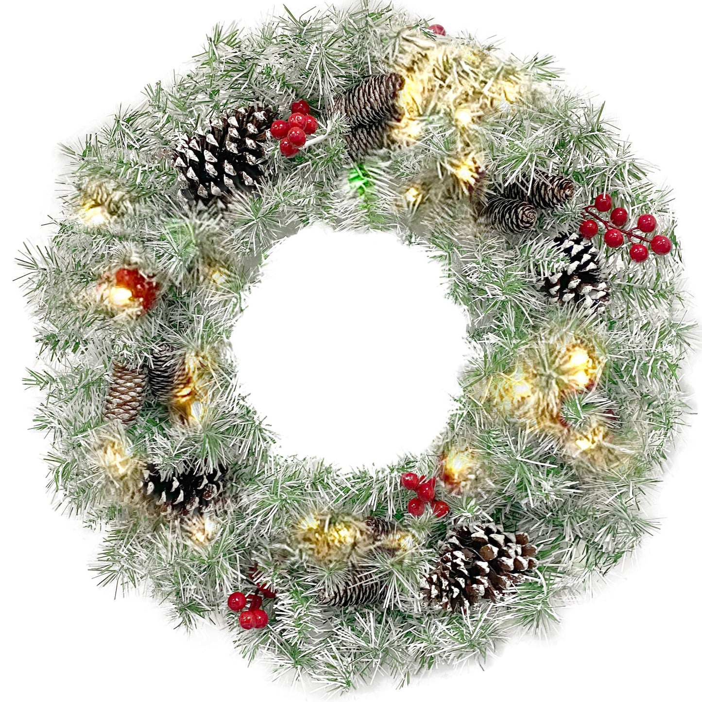 Pre-lit Xmas Tree Artificial Christmas 4-Piece Set,Garland, Wreath and Set of 2 Entrance Trees X-mas - Korvel