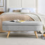 Ottoman Oval Storage Bench Rubber Wood Legs Grey(43.5"x16"x16") - Korvel