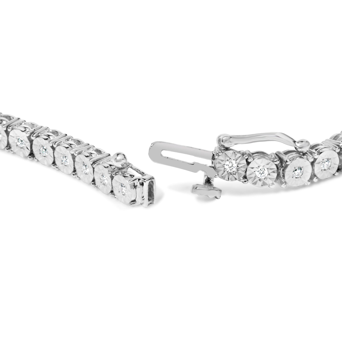 Bracelet de tennis en or blanc 10K avec diamants en illusion - 1/2 cttw