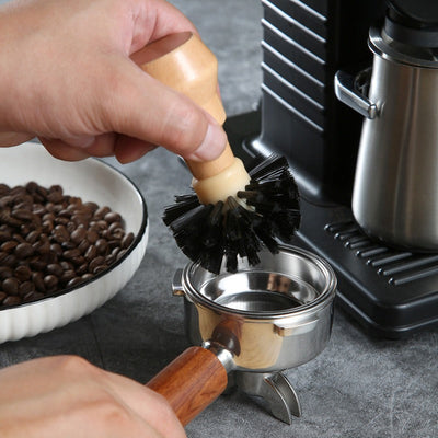 Coffee machine powder bowl cleaning brush Solid wood handle cleaning brush Coffee powder bowl brush cleaning brush - Korvel
