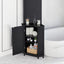 Black Bathroom Cabinet Triangle Corner Storage Cabinet with Adjustable Shelf Modern Style MDF Board - Korvel