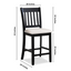 Ensemble de 2 chaises de salle à manger en caoutchouc noir