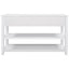 Retro Design Console Table with Two Open Shelves, Pine Solid Wood Frame and Legs for Living Room (Antique White) - Korvel