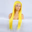 Hand Groove 13*2.5 Chemical Fiber Front Lace Yellow Long Bangs Wig Headgear Natural Hairline - Korvel