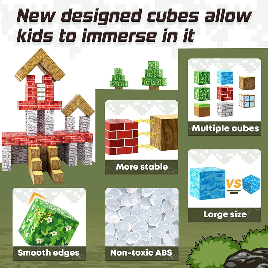 My World Magnetic Building Blocks Assembly Cube Building Magnetic Toys Mini Models Versatile Magnetic Blocks - Korvel