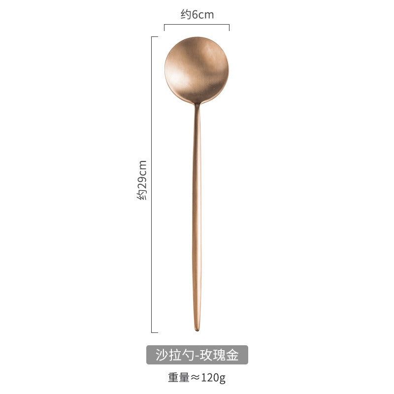 Premium 304 Stainless Steel Salad Spoon & Fork Set