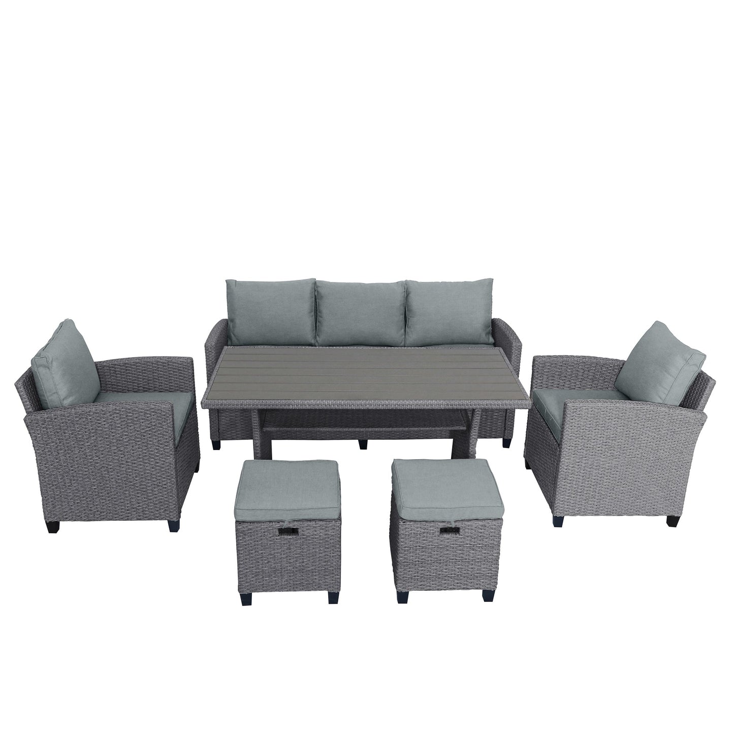 Ensemble de meubles d'extérieur en rotin tressé TOPMAX 6 pièces