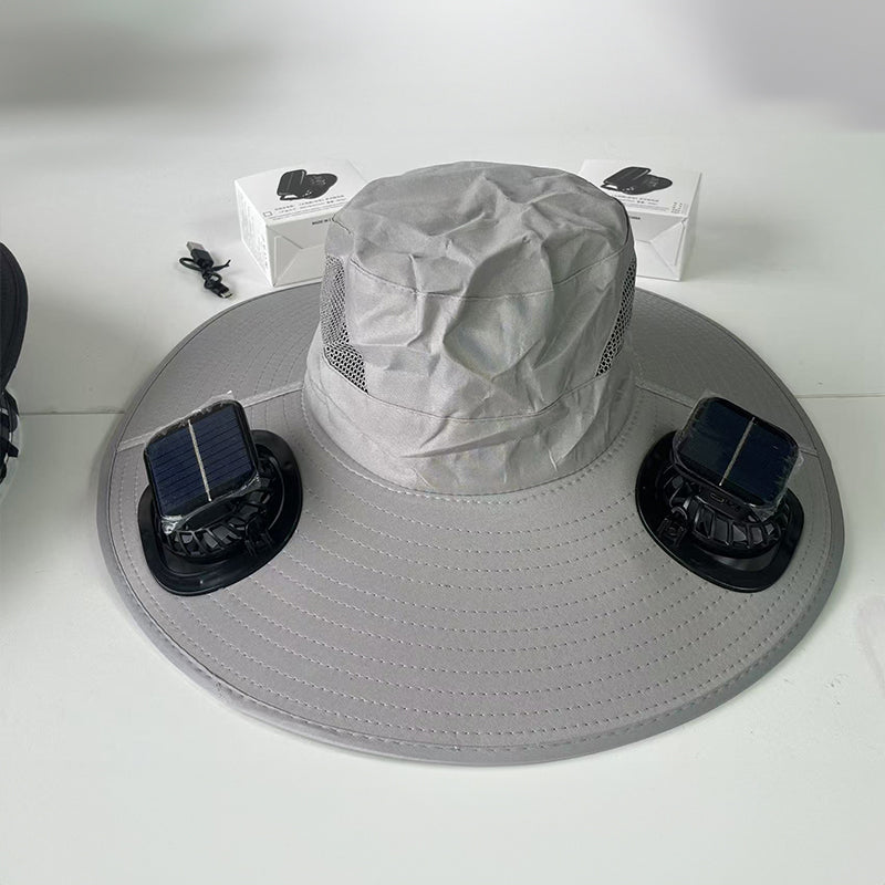 Chapeau Ventilateur Solaire : Chapeau à Large Bord Premium pour Aventures en Plein Air