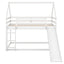 Twin Size Bunk House Bed with Slide and Ladder White - Korvel