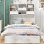 ueen Size Murphy Bed with Bookcase, Bedside Shelves and a Big Drawer, White - Korvel