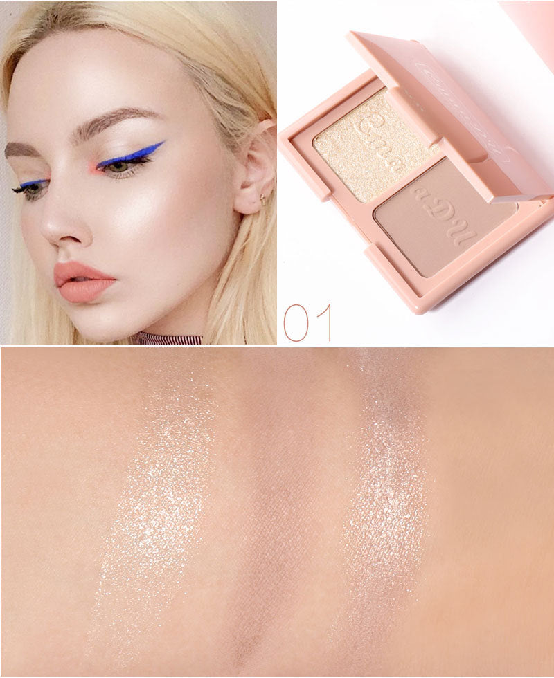 CmaaDU Two-tone blush highlighter and contouring palette - Korvel