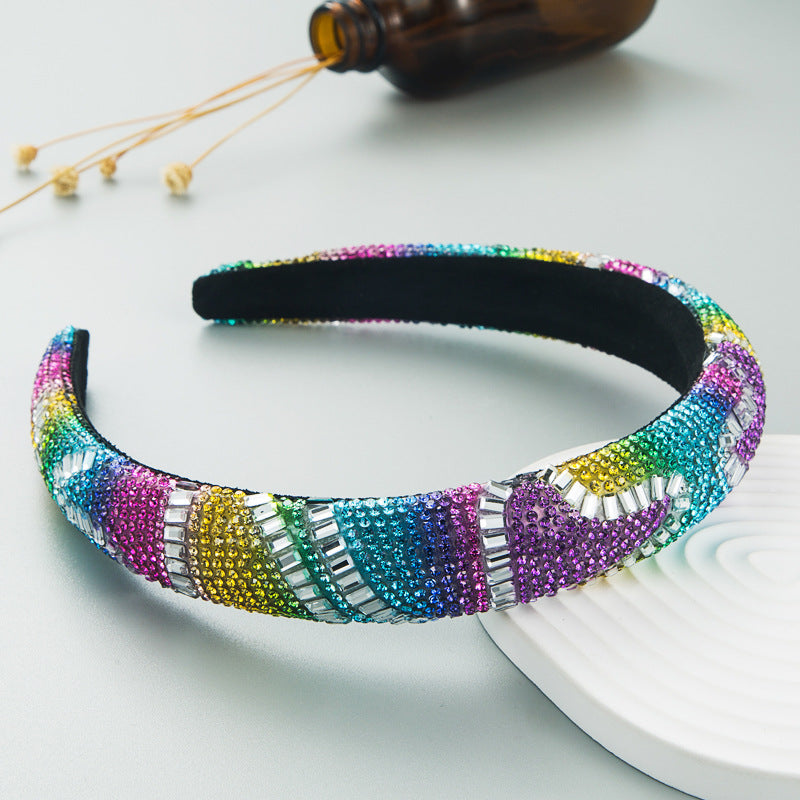 Hair Hoop Fashion New Design Shiny Gypsophila Thin Sponge Headband Korean High-End High-Skull Top Hair Accessories - Korvel