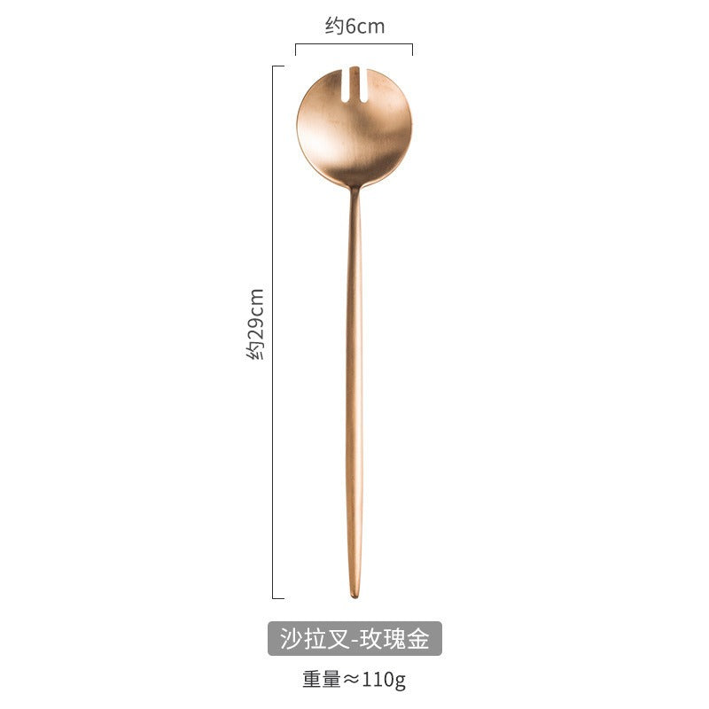 Premium 304 Stainless Steel Salad Spoon & Fork Set