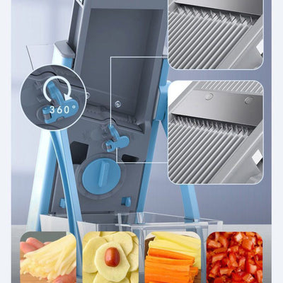 Multifunctional Vegetable Chopper and Fruit Slicer Set - Manual Food Grater and Cutter for Potatoes - Korvel