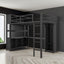 Lit mezzanine en métal premium avec armoire et bureau
