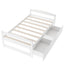 Elegant Twin Size Platform Bed with Two Drawers - White