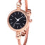 Women's Watches Bracelet Style Opening Simple Retro Art Fashion Watches Women's Fashion Quartz Watch Relogio Feminino（Rose gold belt） - Korvel