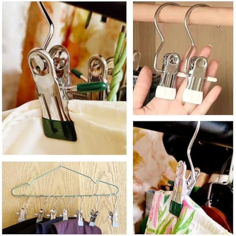 10pcs Premium Stainless Steel Clothespins for Laundry and Organization