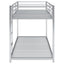 Twin over Twin Metal Bunk Bed, Low Bunk Bed with Ladder Silver - Korvel
