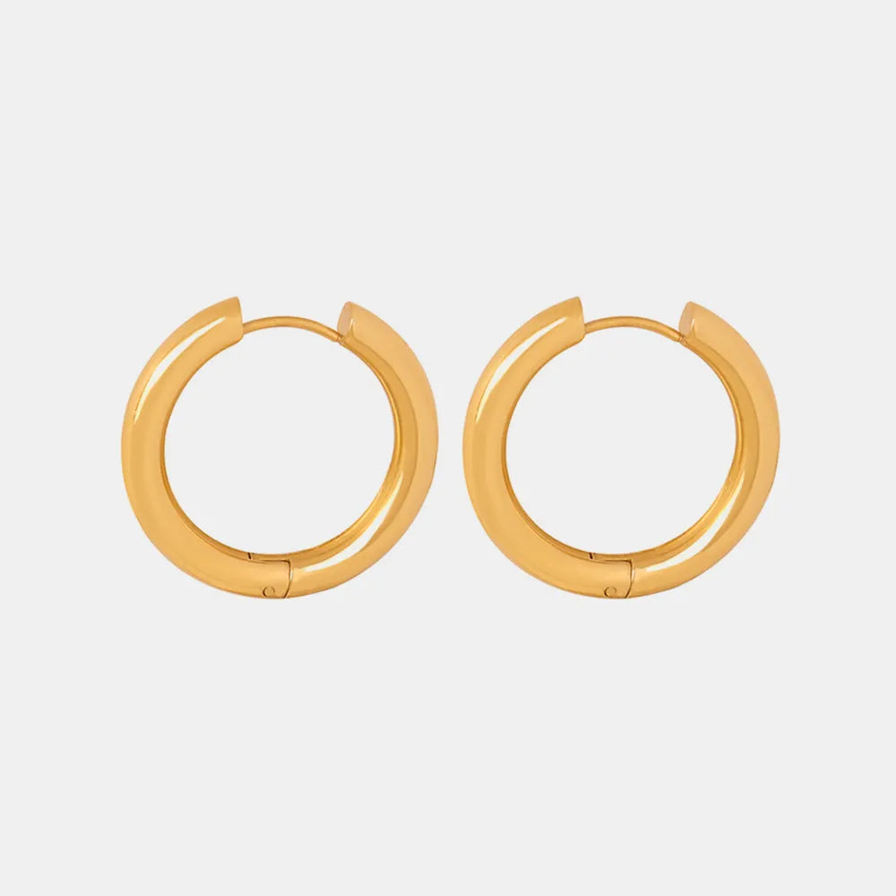 18K Gold-Plated Huggie Earrings - Korvel