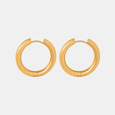 18K Gold-Plated Huggie Earrings - Korvel