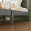 Twin Bed with Column-Decoration Headboard, with Bed Slats,Grey - Korvel