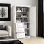 Tall and Wide Storage Cabinet with Doors for Bathroom/Office, Three Drawers, White - Korvel