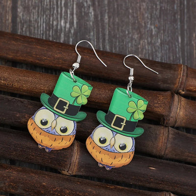 Boucles d'oreilles pendantes en acrylique Hibou