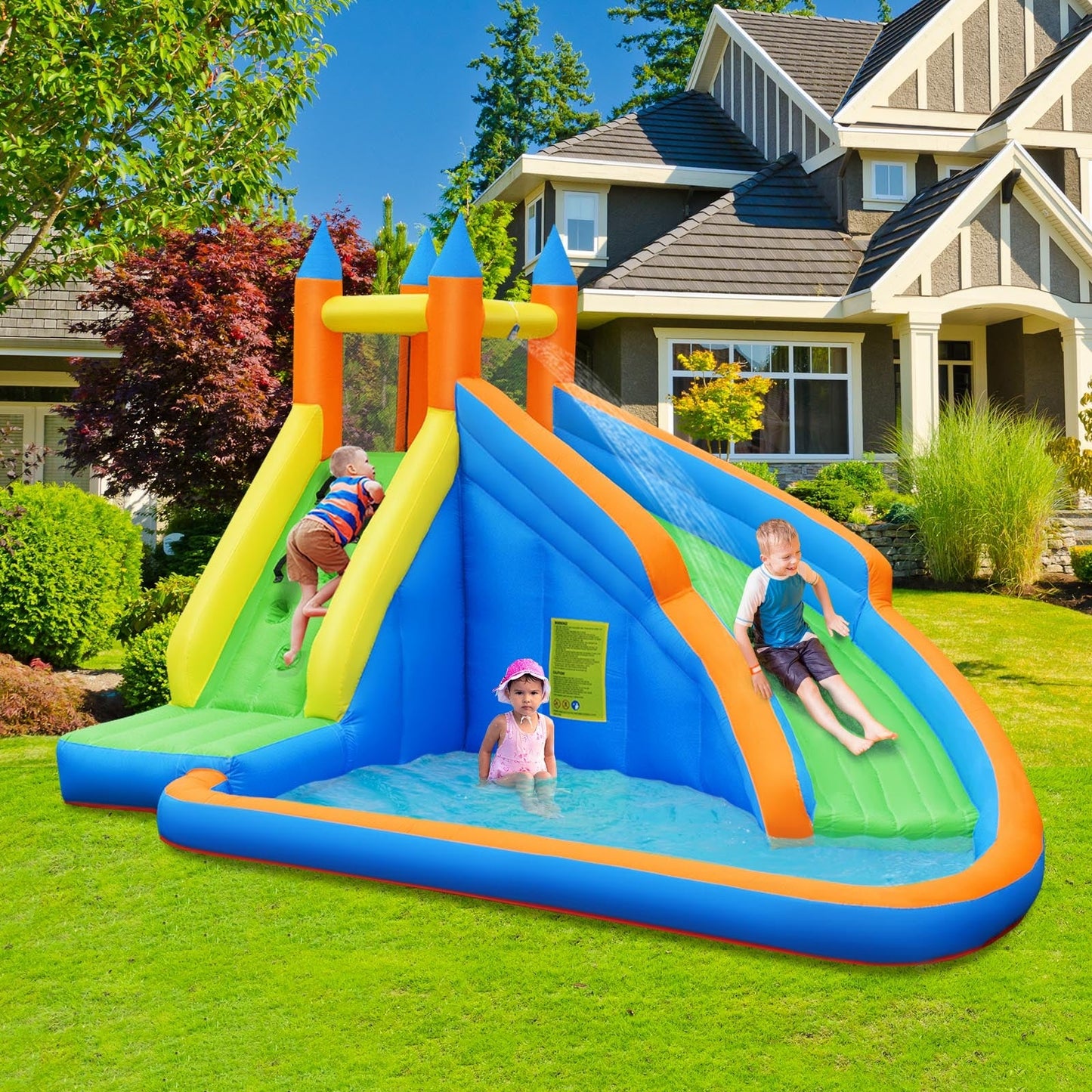 Inflatable Mighty Bounce House Jumper with Water Slide