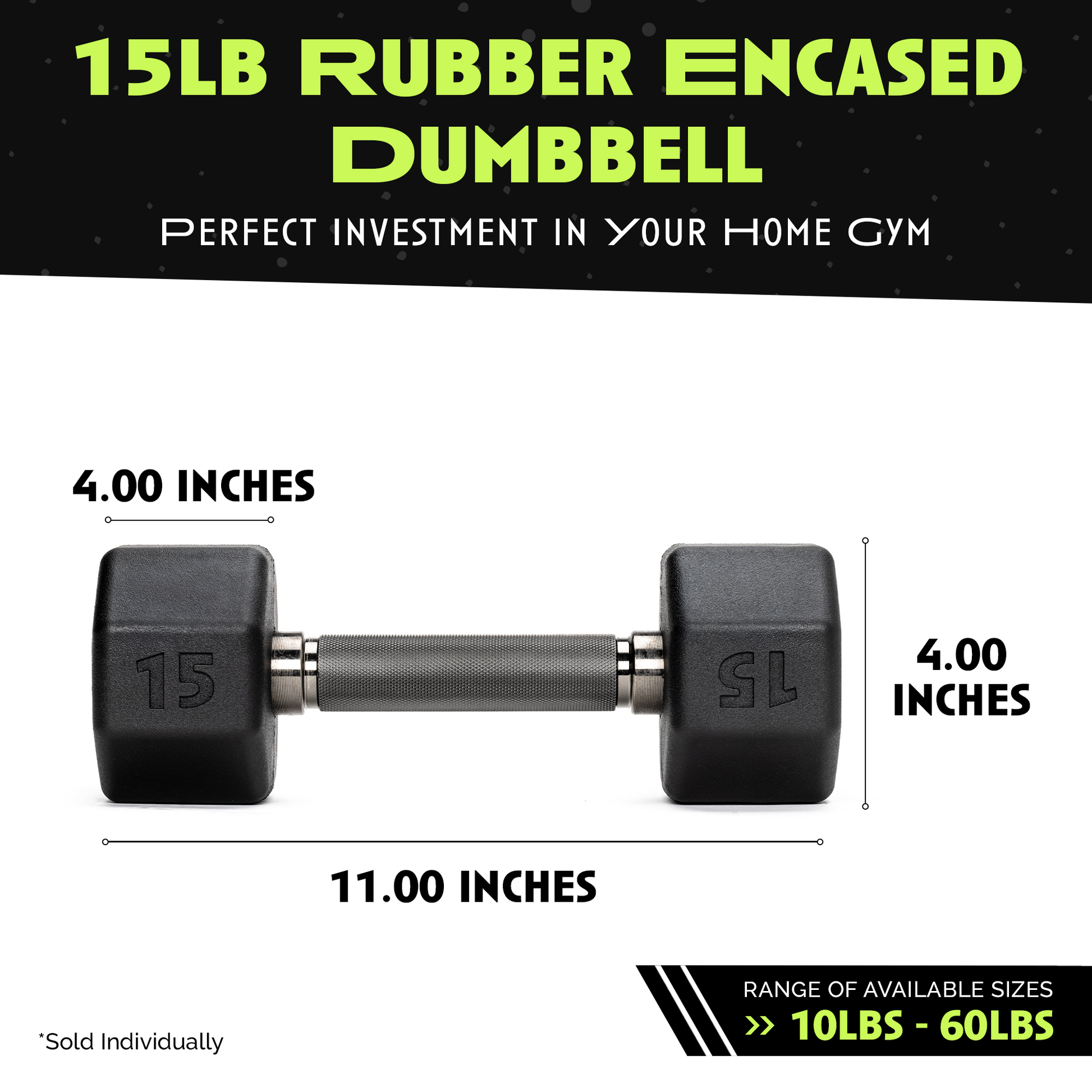 Premium Octo Rubber Dumbbell - Individual Unit - Korvel