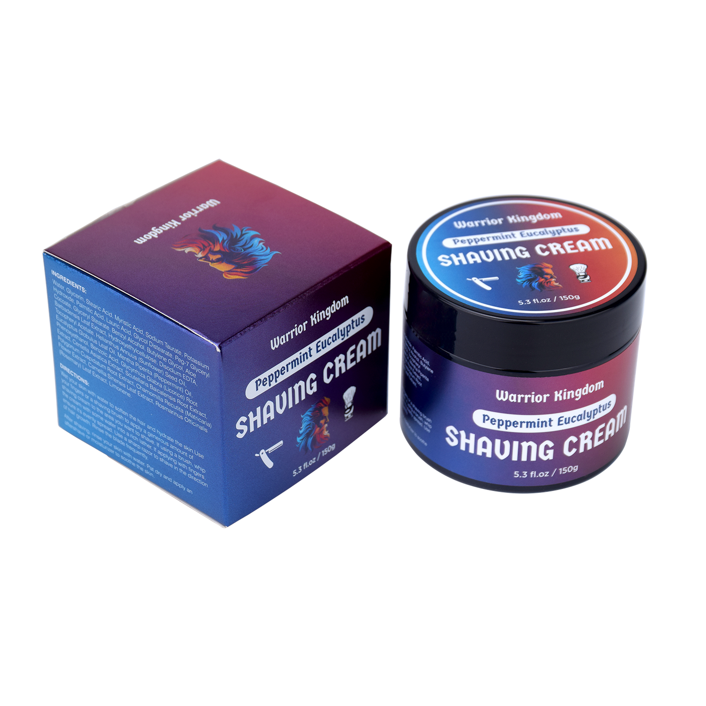 Crème à raser de luxe WhollyKaw Warrior Kingdom - Menthe Eucalyptus