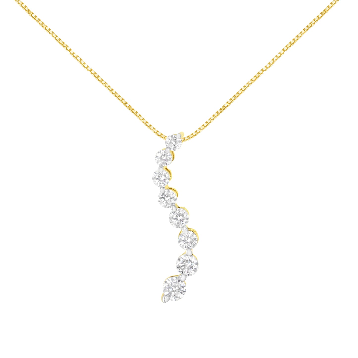 Collar de Pendiente de Viaje de Diamantes de 14k de Oro Amarillo 3.0 cttw