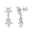 Pendientes Colgantes Florales de Diamante Marquise en Oro Blanco de 18k