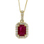 1.25ct Ruby and Diamond Pendant in 14KT Yellow Gold