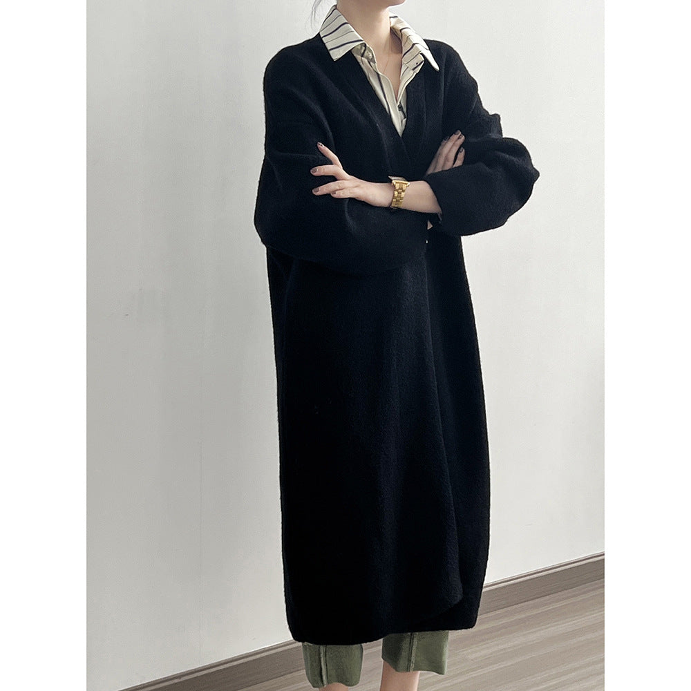 Cardigan en tricot à manches longues unies pour femmes