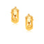Boucles d'oreilles créoles petites larges en or jaune 14 carats avec fermeture à verrouillage