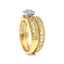 Ensemble de Bagues de Fiançailles en Argent Sterling Plaqué Or Jaune 14K avec Halo de Diamants - Tai