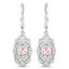 1.04 Carat Genuine Morganite and White Topaz Earrings
