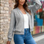 Women's Solid Color Long Sleeve Casual Bomber Jacket