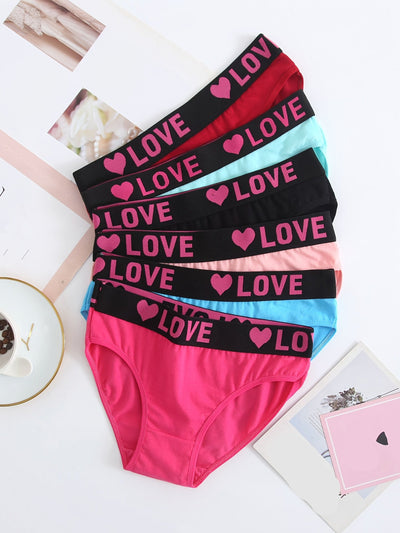 Vibrant 6-Pack Women's Seamless Bikini Briefs – Soft Cotton Underwear with Fun Alphabet Prints - Korvel
