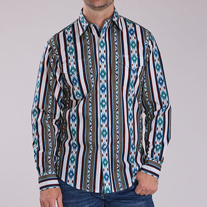 Vintage-Inspired Aztec Print Shirt for Men | Roper - Korvel