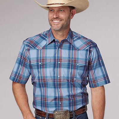 Classic Plaid Short Sleeve Shirt for Men | Roper - Korvel